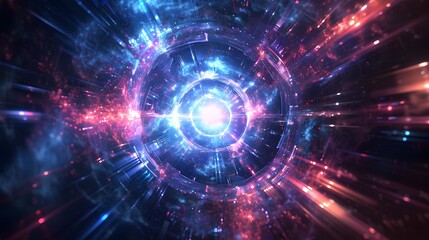 Powerful Cosmic Energy Burst in Futuristic Tech Landscape