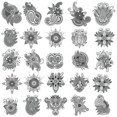 Traditional and Cultural Beautiful pattern design, tattoo design, mandala patterns, Arabic patterns, Rangoli, Alpona, Kolam, Paisley line art.