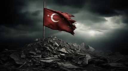 Iconic turkish flag with dominant red and white colors for optimal search relevance