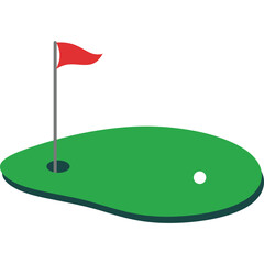 Golf Hole With Flag
