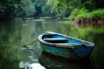 Obraz premium Boating along the waterway: an exciting adventure aboard the river