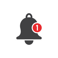 Notification bell icon in flat style. Incoming inbox message vector illustration on isolated background. Ringing bell sign business concept.