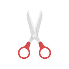 Scissor icon in flat style. Cutting hair equipment vector illustration on isolated background. Hairdressing sign business concept.