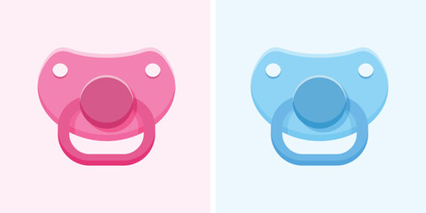 Baby pacifier icon in flat style. Nipple for newborn child vector illustration on isolated background. Soother sign business concept.