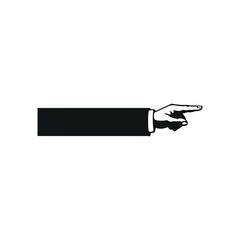 Hand with finger pointing to the side. Vector Illustration