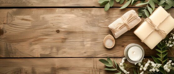 Eco-friendly products on a wooden table, natural light, representing sustainable living and green choices, high resolution
