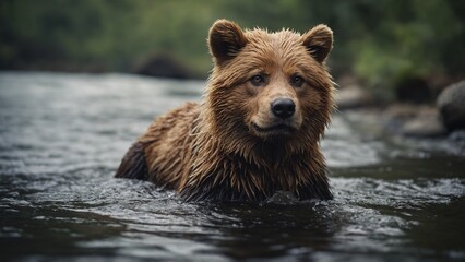 wallpaper cartoon animal in river