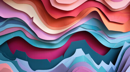 Obraz premium Layered paper cut-out shapes creating a 3D effect