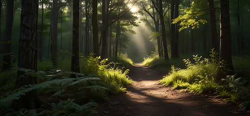 Obraz premium Forest trail Nature Serenity Peaceful Landscape