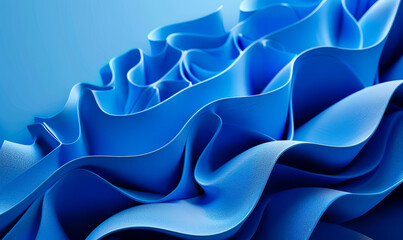 Fototapeta premium Abstract Blue 3D Undulating Lines - Dynamic Fluid Wave Renders with Copy-Space for Graphic Design, Modern Backdrop, Technology, Art Projects, and Digital Presentations