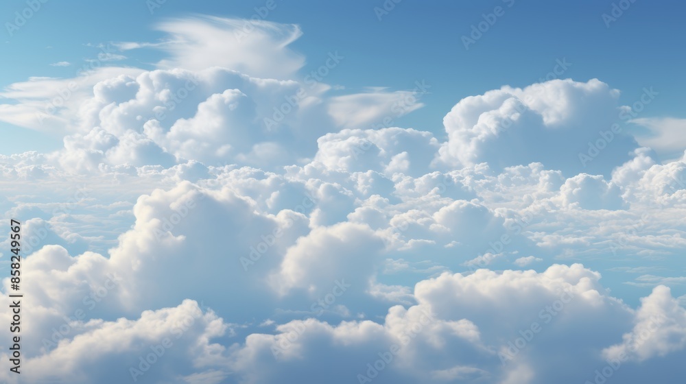 Poster a close-up of clouds with a dense, voluminous texture, resembling sculpted forms.