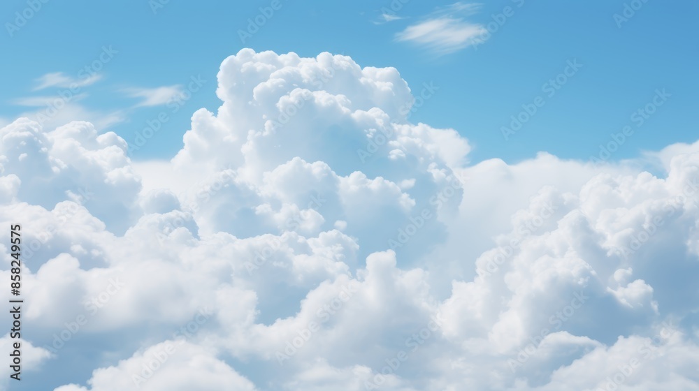 Poster A close-up of clouds with a shallow depth of field, focusing on a specific cloud formation.
