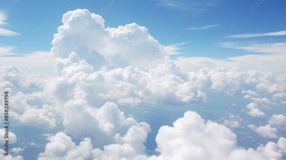 Poster A close-up of clouds with a shallow depth of field, focusing on a specific cloud formation.