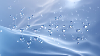 propranolol molecular structure, 3d model molecule, inderal, structural chemical formula view from a microscope