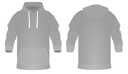 Grey male hoodie. vector illustration