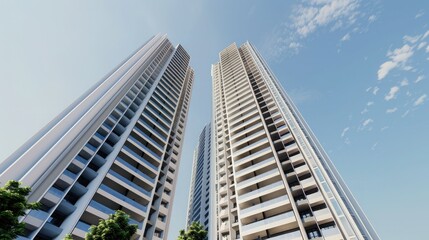 Obraz premium Modern Skyscrapers Reaching for the Sky