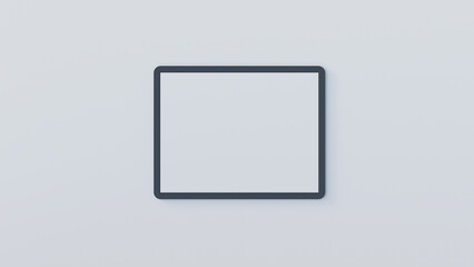 Realistic tablet mock up with blank screen on white background. Tablet computer 3d illustration for mock up. Blank screen tablet.