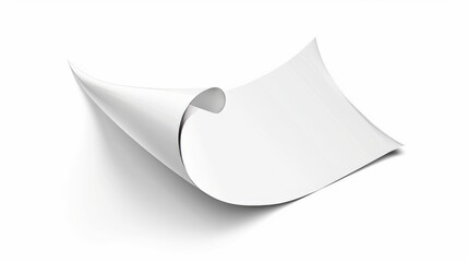 Page turning corner modern illustration. Transparent white paper sticker. Corner paper page, rolled fold sticker.