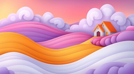 Fototapeta premium landscape with rainbow
