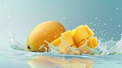 Obraz premium Mango Splash: A Tropical Delight