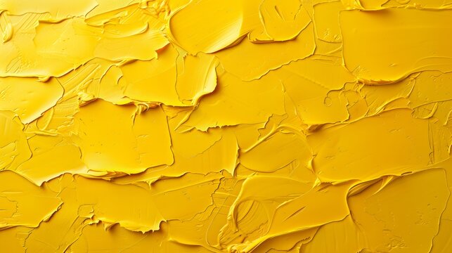 A close-up of yellow paint strokes on canvas.