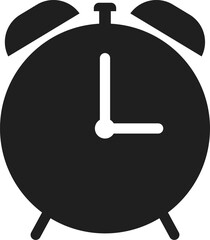 Simple stroke alarm clock icon on white background