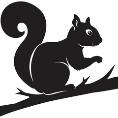 squirrel silhouette illustration vector art design.
