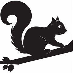 squirrel silhouette illustration vector art design.