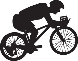 Naklejka premium silhouette of a person riding bicycle.