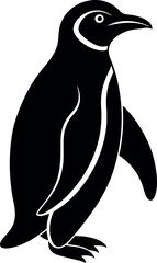 penguin silhouette vector illustration Design on a white background
