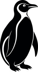 penguin silhouette vector illustration Design on a white background
