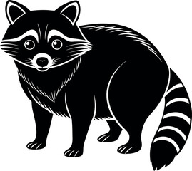 raccoon silhouette vector illustration Design on a white background
