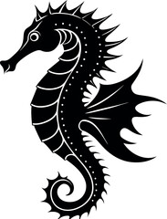 Obraz premium seahorse silhouette vector illustration Design on a white background 