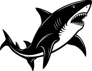 shark silhouette vector illustration Design on a white background
