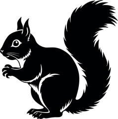 squirrel silhouette vector illustration Design on a white background

