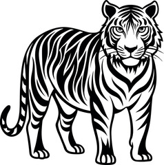 tiger silhouette vector illustration Design on a white background