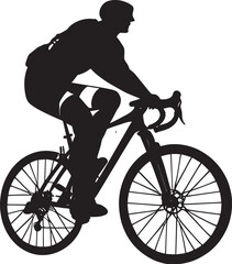 silhouette of a person riding a bicycle.