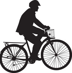 Fototapeta premium silhouette of a person riding a bicycle.