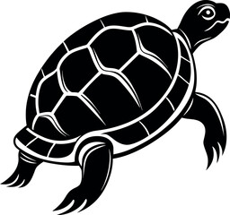 tortoise silhouette vector illustration Design on a white background