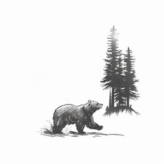 Obraz premium A vintage wilderness logo with a retro styled outdoor adventure emblem. Modern illustration.