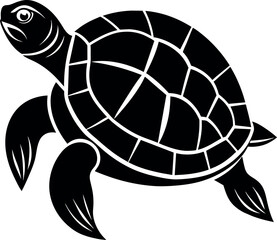 tortoise silhouette vector illustration Design on a white background