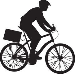 Naklejka premium silhouette of a person riding a bicycle.