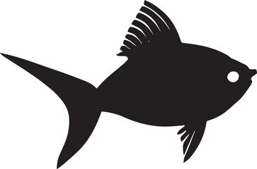 fish Silhouette Vector Art Icons.