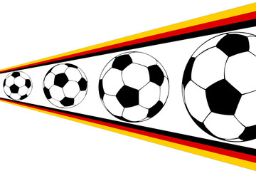 balloons and the German flag in perspective, flowing balloons, European Championships 2024 in Germany, with the European national football teams competing to win the final. graphic illustration