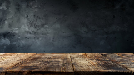 A wooden table with a dark background. Scene is somber and quiet