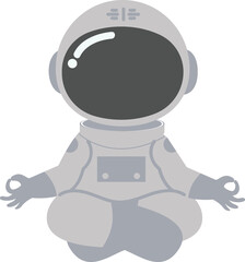 Fototapeta premium Cute astronaut in a yoga pose while meditating