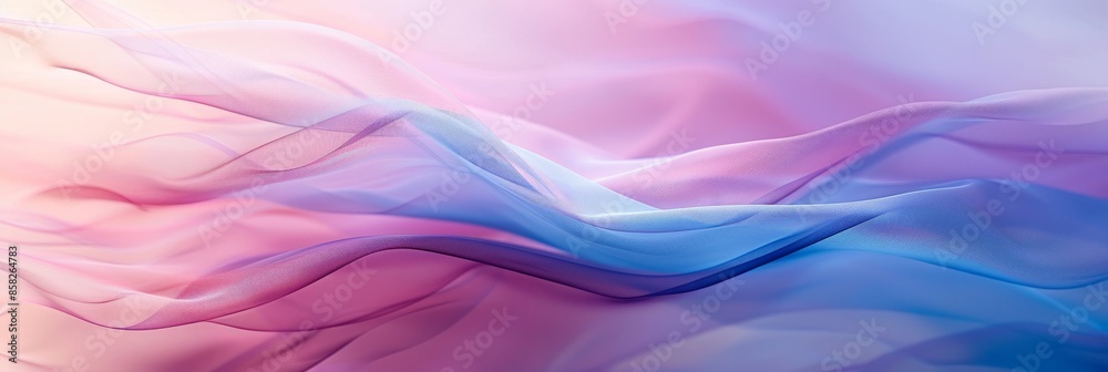 Canvas Prints a blurred abstract background of soft, flowing waves in shades of pink and blue. the image creates a