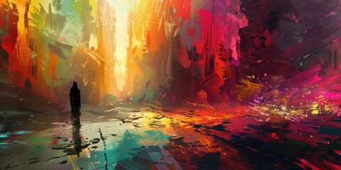 Fototapeta premium Abstract Demon in a Burst of Colors