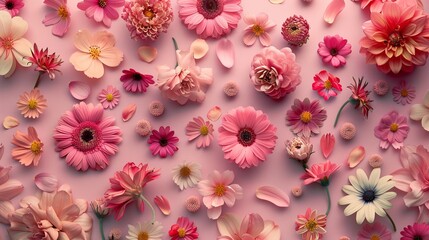 Vibrant floral explosion on solid background, ideal for text, with professional color enhancement