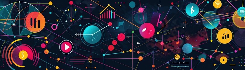 Fototapeta premium An abstract representation of a music streaming data analysis